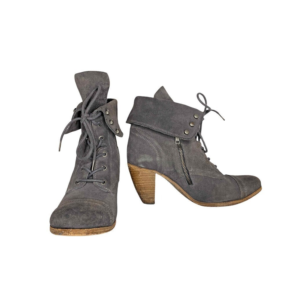 All Saints Lace Up Ankle Boots Suede Jack's Place Spitalfields Sz US 11 EU 41